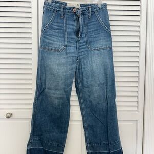 Abercrombie & Fitch Flare Wide Leg Jeans - Indigo